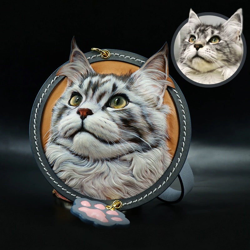 Leather Carved Pendant