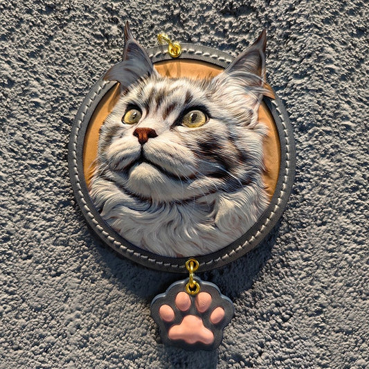 Leather Carved Pendant