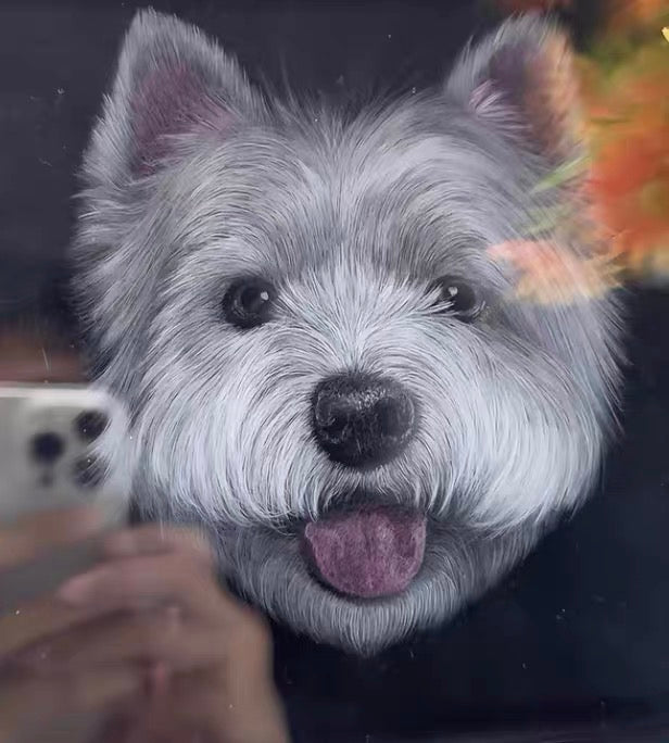 Glass Engraved Pet Portrait