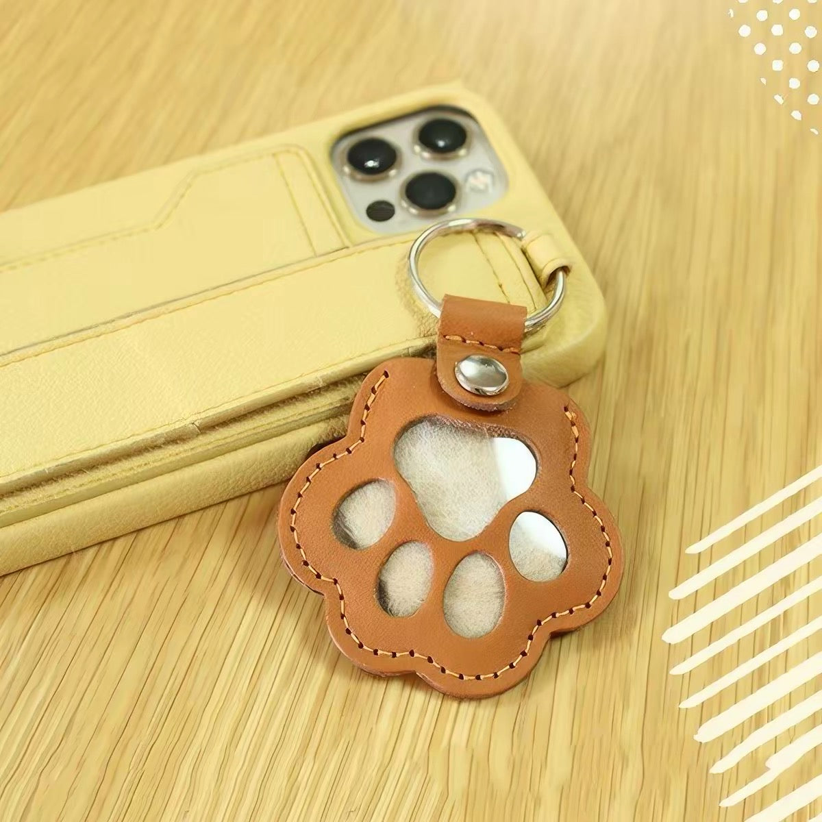 Memorial Leather Pet Hair Storage Keychain