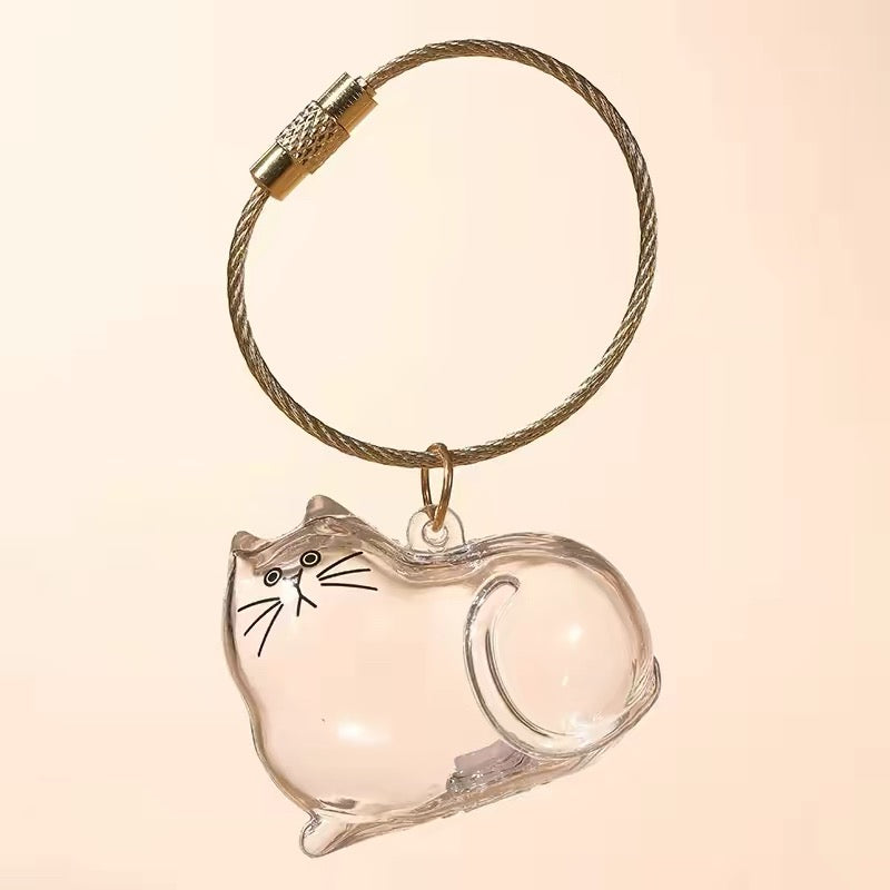 Transparent Pet Hair Storage Keychain