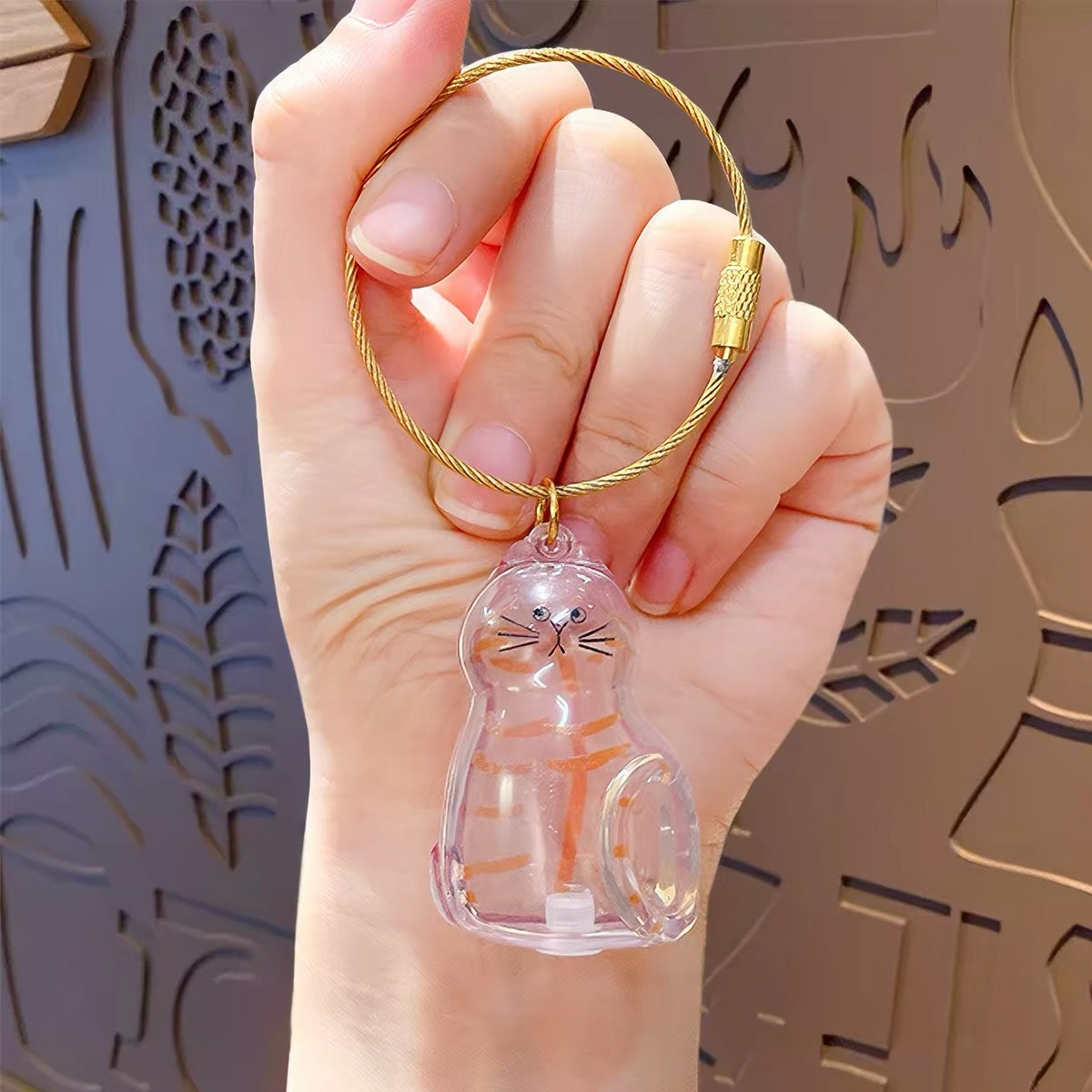 Transparent Pet Hair Storage Keychain