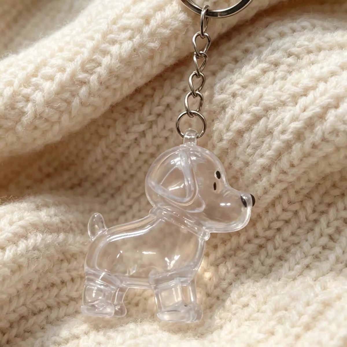 Transparent Pet Hair Storage Keychain