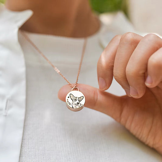 Custom Pet Portrait Fur Locket Necklace