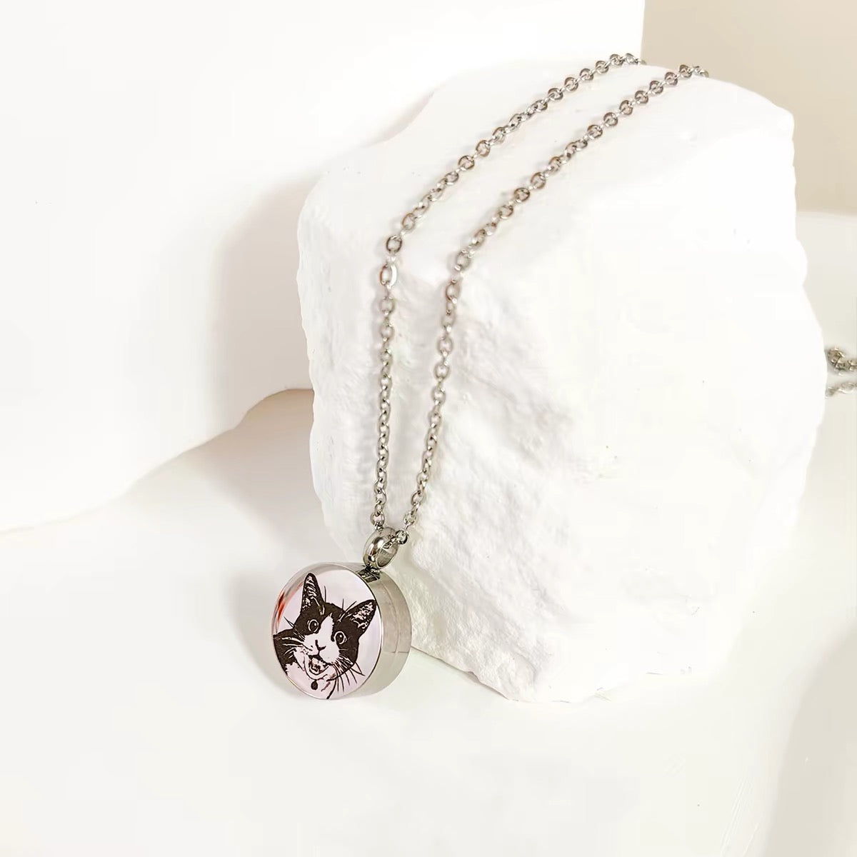 Custom Pet Portrait Fur Locket Necklace