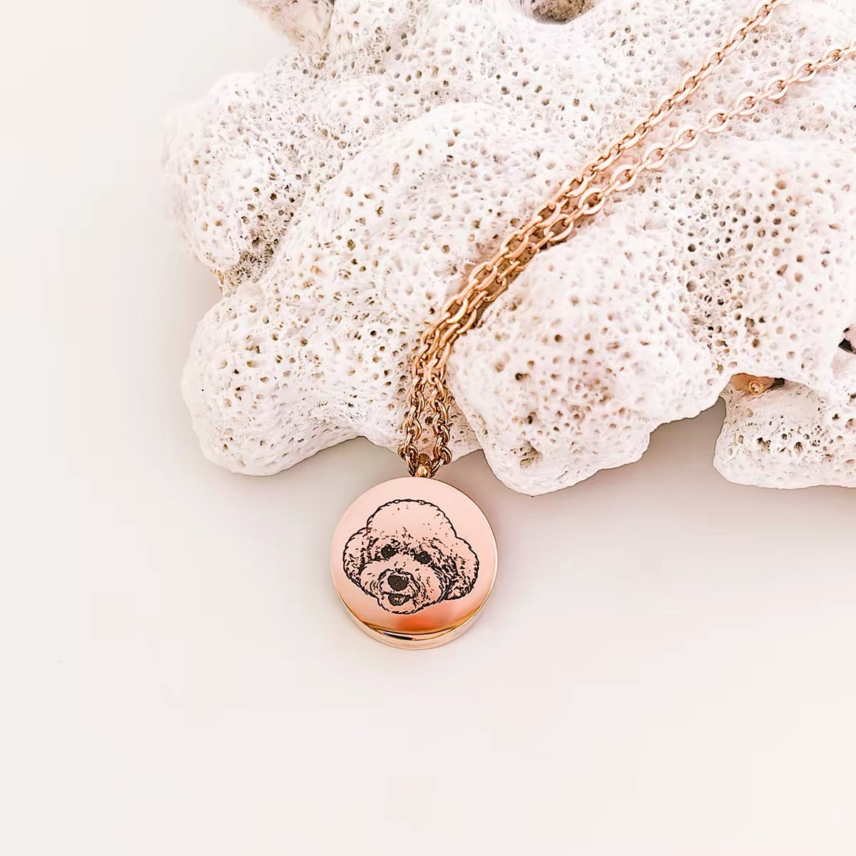 Custom Pet Portrait Fur Locket Necklace