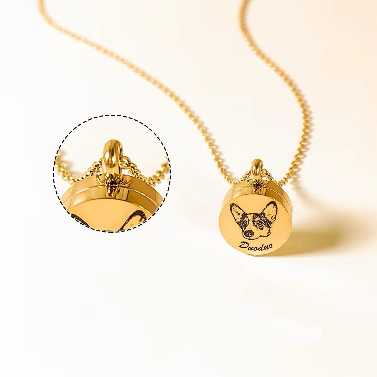 Custom Pet Portrait Fur Locket Necklace